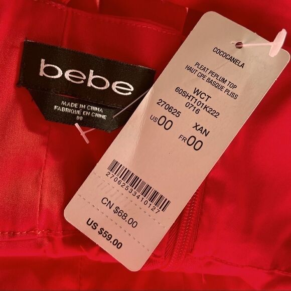 Bebe peplum babydoll cropped top - Picture 3 of 8